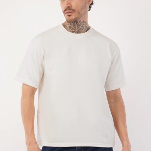 Men's Cotton Round Neck T-Shirt - Off White